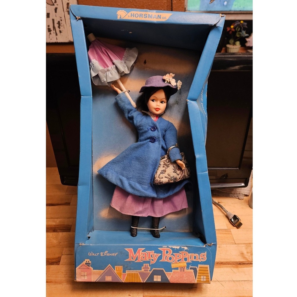Vintage 1964 Horsman Walt Disney Mary Poppins Doll Style 928 In Box Umbrella Bag